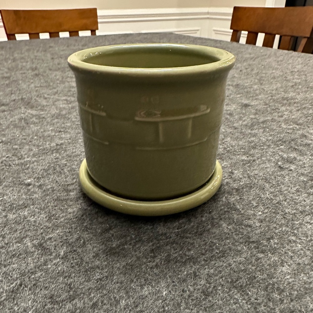 Longaberger Sage Ceramic Canister with Lid
